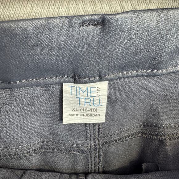Time and Tru Women's Pants Size XL 16 18 Gray Faux Leather NWOT Leggings - Picture 6 of 11